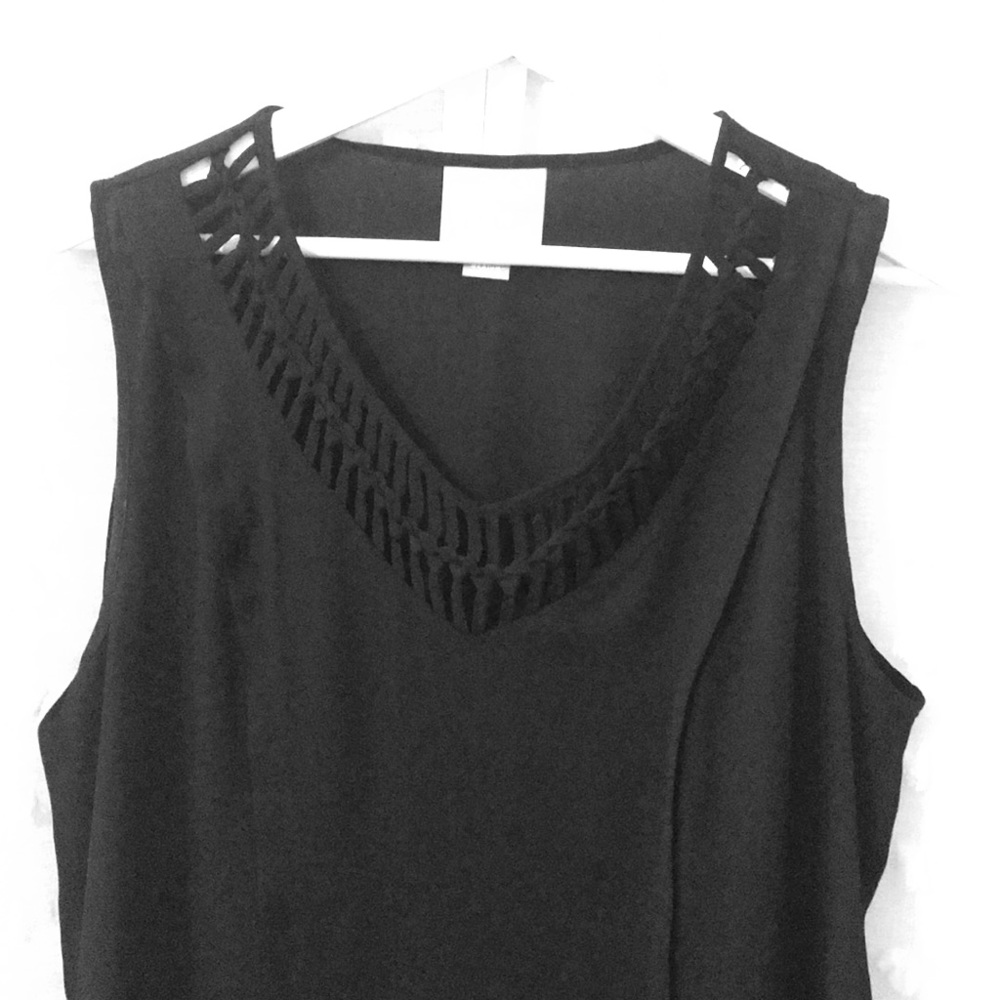 Anthropologie chiffon tunic black